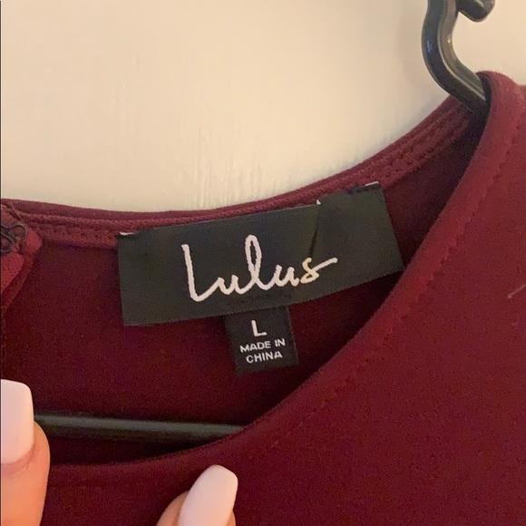 CUMULONIMBUS CLOUDS BURGUNDY SKATER DRESS - Picture 3 of 4